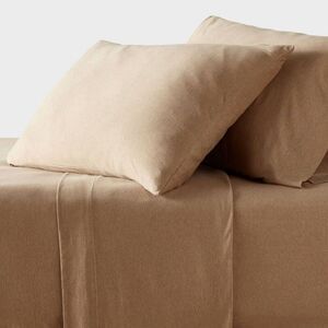 Threshold - Full Cotton Jersey Sheet Set Brown Heather - Thres Brown